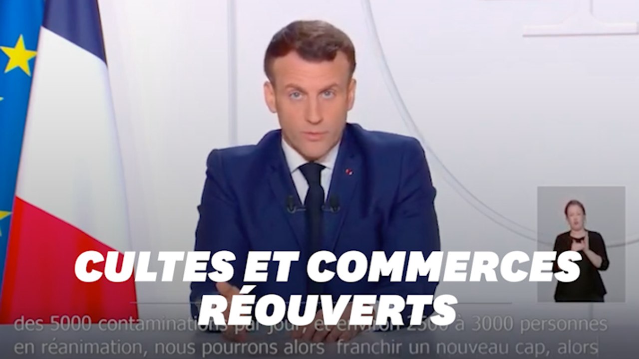 Discours de Macron: réouverture des cultes et commerces le samedi 28 novembre avec protocole strict et couvre-feu