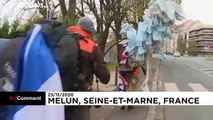 Franco-British duo walk from Marseille to Paris collecting thousands of discarded face masks