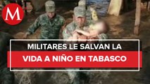 Ejército rescata a Alexis de morir ahogado en Tabasco… Ésta es la historia detrás de la imagen
