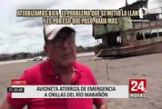 Avioneta aterriza de emergencia en orillas del río Marañón por fallas mecánicas