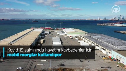 Kovid-19 salgınında hayatını kaybedenler için mobil morglar kullanılıyor