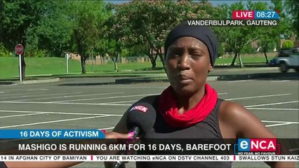 Woman running 6km for 16 days against GBV