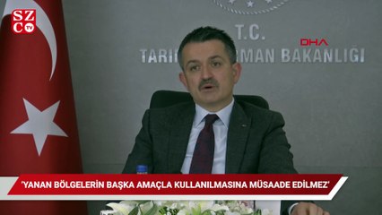 Bakan Pakdemirli: Yanan bölgelerin başka amaçla kullanılmasına müsaade edilmez