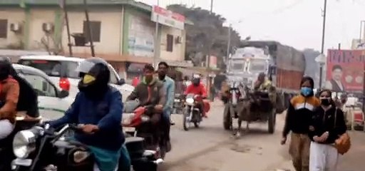 नहर पुल का चौड़ीकरण होने से लगा भीषण जाम