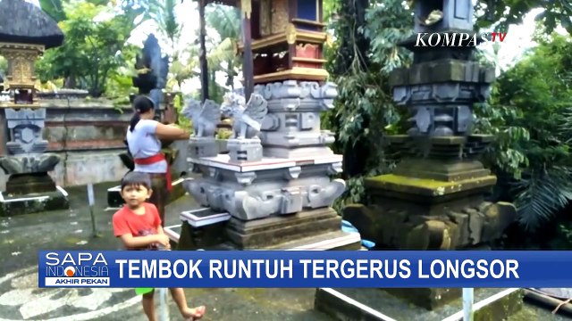 Tembok Runtuh Tergerus Longsor di Bali