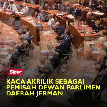 Kaca akrilik sebagai pemisah di Dewan Parlimen Daerah Jerman