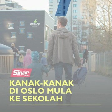 Kanak-kanak di Oslo mula ke sekolah