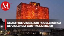UNAM se 'pinta' de naranja por el Día de la Eliminación de la Violencia contra la Mujer