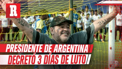 Presidente de Argentina decretó 3 días de luto por la muerte de Maradona