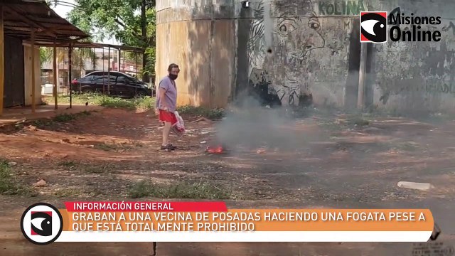 Graban a una vecina de Posadas haciendo una fogata pese a que está totalmente prohibido
