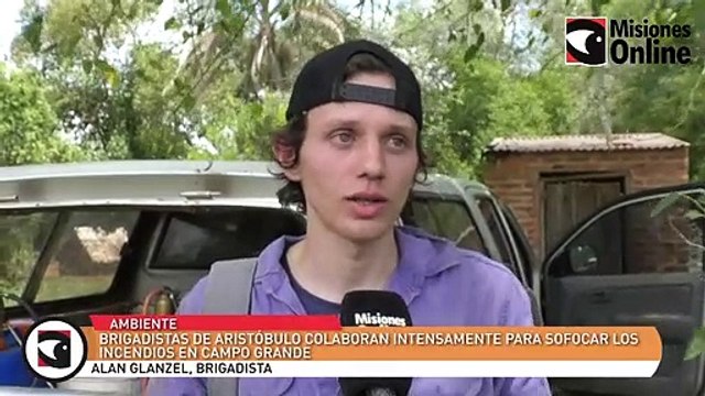 Brigadistas de Aristóbulo colaboran intensamente para sofocar los incendios en Campo Grande