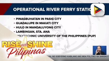 Pasig River Ferry, balik-operasyon na