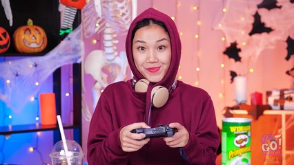 TANTANGAN COKELAT VS BENDA ASLI __ Terakhir BERHENTI Menang! Hari HALLOWEEN oleh 123 GO! CHALLENGE