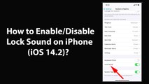 How to Enable or Disable Lock Sound on iPhone (iOS 14.2)?