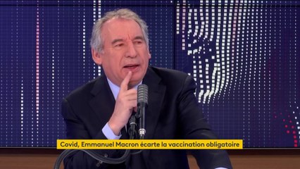 Covid-19 : François Bayrou "pas choqué par les vaccinations obligatoires"