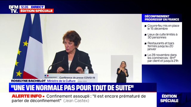 Roselyne Bachelot: Les spectacles devront se terminer à 21 heures, le billet servant de preuve pour rentrer sereinement chez soi