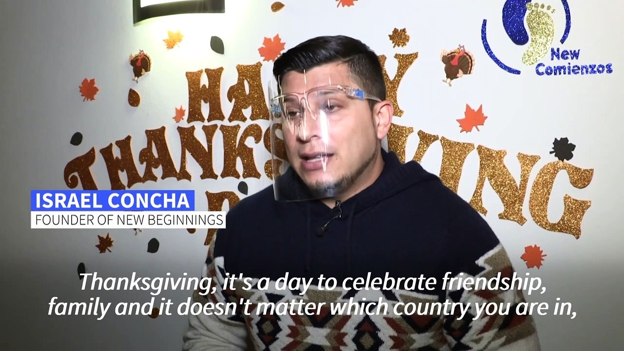 Mexicans deported from the United States celebrate Thanksgiving together