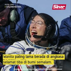 Wanita paling lama di angkasa selamat tiba di bumi