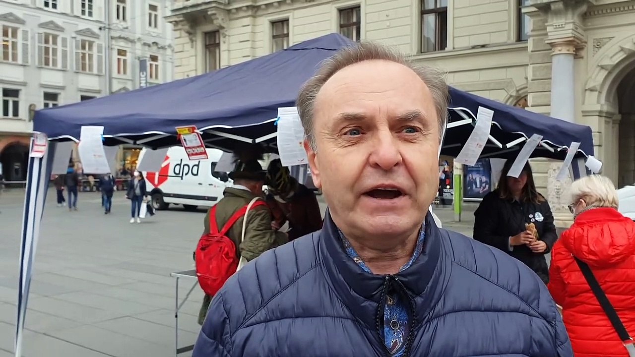Gerhard beim Infotisch am Grazer Hauptplatz am 13.11.2020 ‼️‼️