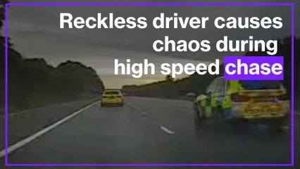 High speed chase as police pursue motorist driving on the wrong side of the road
