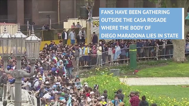VIRAL: Football: Huge crowds mourn at Maradona's coffin in Buenos Aires