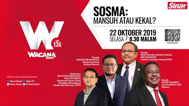 [LIVE] Wacana Sinar Ke-136, Sosma: Mansuh Atau Kekal? #wacanasinar #sinarlive #sinarharian #sosma