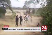 Tumbes: pobladores se enfrentan a extractores de material de construcción