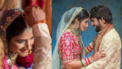 Sangeeta Phogat की मांग जब पहलवान पति Bajrang ने भरा सिंदूर । देखें शादी की तस्वीरें । Boldsky