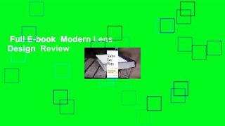 Full E-book  Modern Lens Design  Review