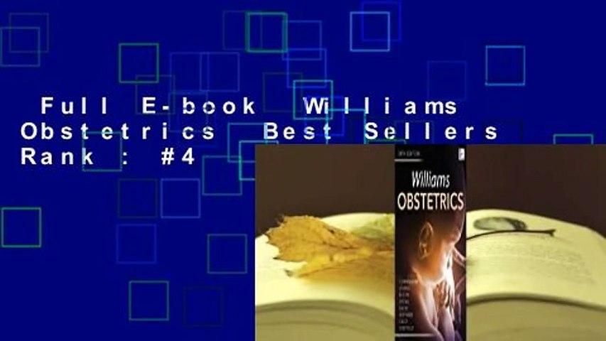 Full E-book  Williams Obstetrics  Best Sellers Rank : #4