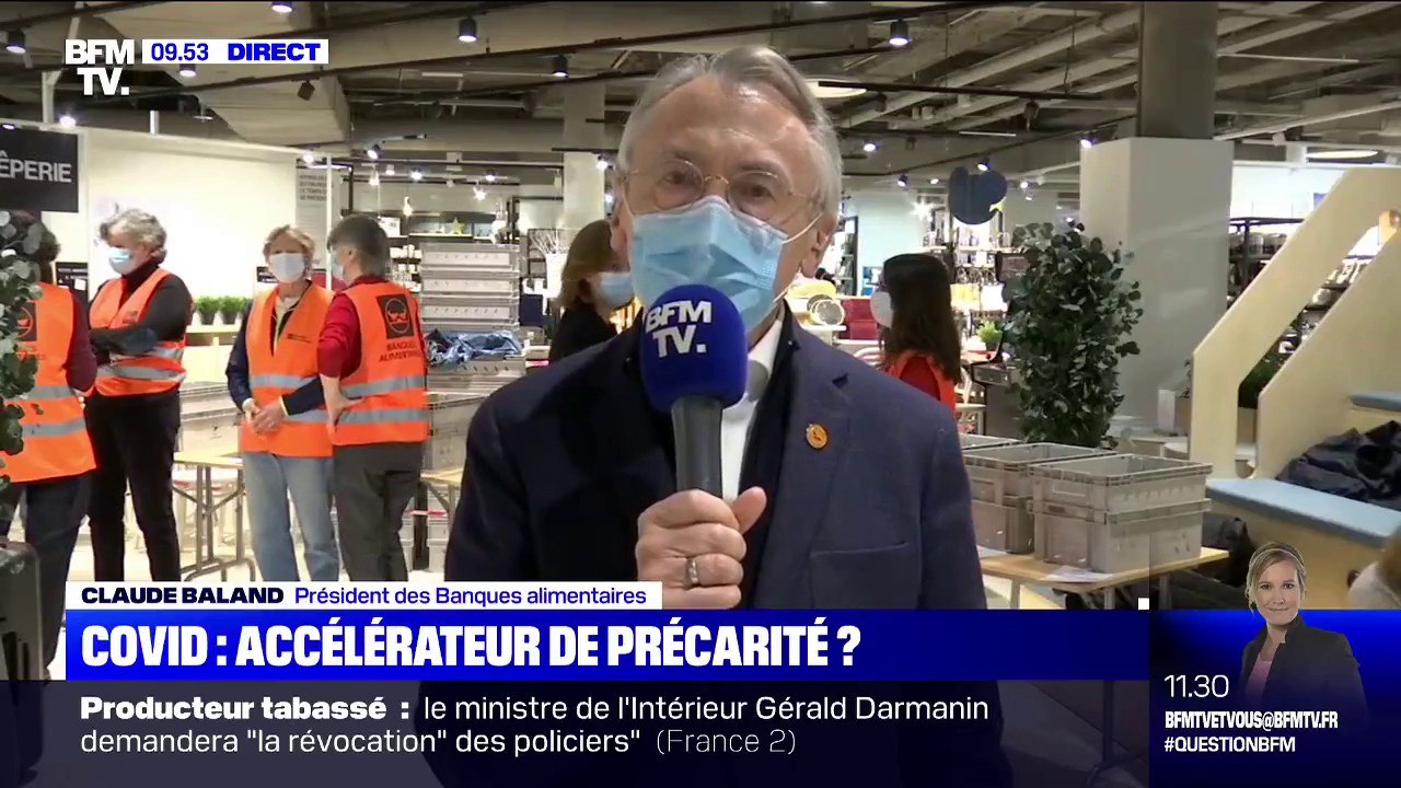 Le président des Banques alimentaires Claude Baland affirme que "le nombre de bénéficiaires a augmenté de 20 à 25% depuis mars"