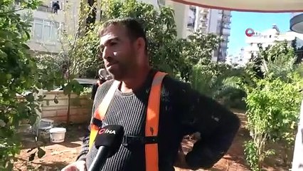 İskelede mahsur kalan işçilerin zor anları kamerada