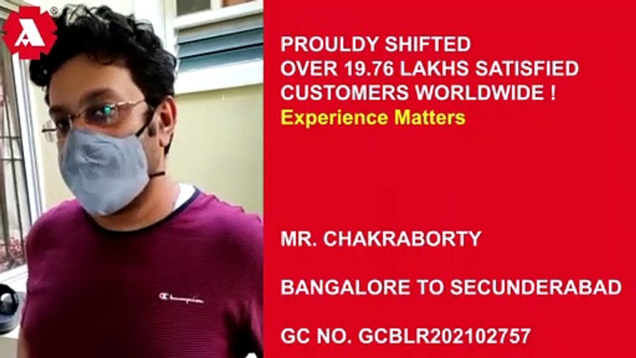 Original Agarwal Packers and Movers Bangalore to Secunderabad | Video Testimonials