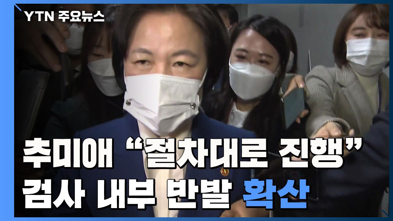 추미애 "윤석열 징계 절차대로 진행"...검사 내부 반발 '확산' / YTN
