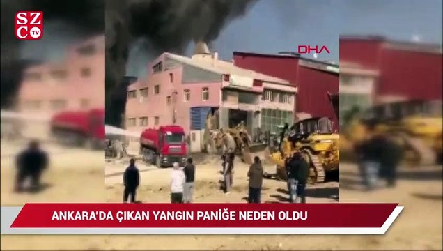 Ankara'da bir iş yerinde çıkan yangın paniğe neden oldu