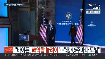 "바이든, 韓역할 확대해야"…"北 4.5주마다 도발"