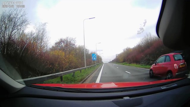 Video shows terrifying moment Premier League footballer crashes car on M25 not far from Hemel Hempstead (C) SWNS