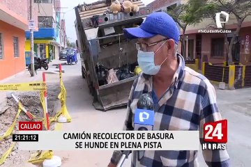 Callao: vecinos culpan a Sedapal por hundimiento de camión en plena pista