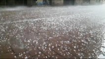 Las tormentas dejan a su paso por Valencia granizo y lluvia intensa