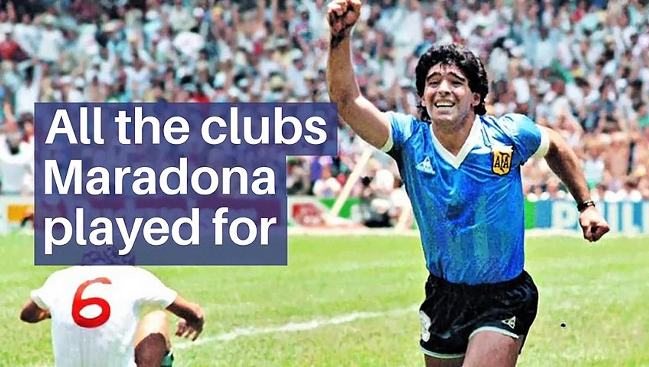 All the clubs Maradona played for