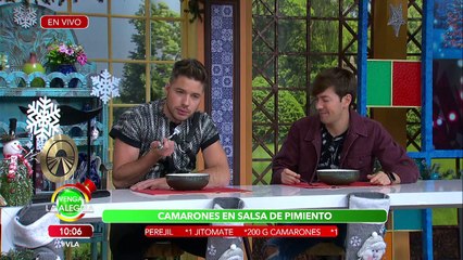 Download Video: ¡Aprende a preparar junto con El Chino unos ricos Camarones en salsa de pimiento! | Venga La Alegría