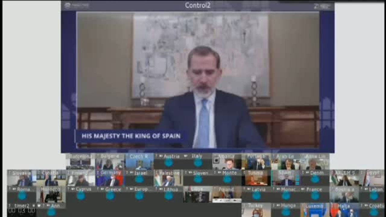 El rey interviene telemáticamente en el Foro Mediterráneo por primera vez desde que inició la cuarentena