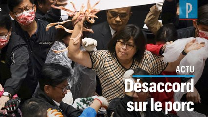 Taïwan : des députés jettent des abats de porc sur des élus au Parlement
