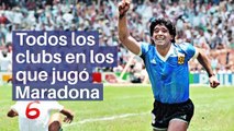 Todos los clubs en los que jugó Maradona