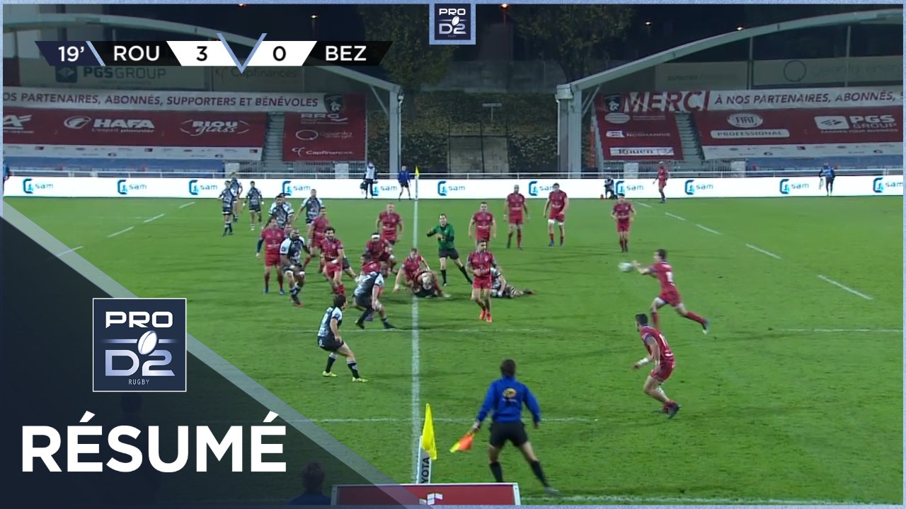 PRO D2 - Résumé Rouen Normandie Rugby-AS Béziers Hérault: 15-10 - J11 - Saison 2020/2021