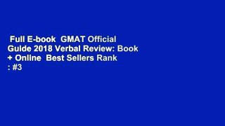 Full E-book  GMAT Official Guide 2018 Verbal Review: Book + Online  Best Sellers Rank : #3