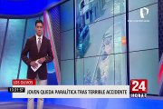 Los Olivos: pasajera de mototaxi necesitará operación tras violento accidente