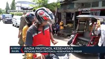 Petugas Razia Protokol Kesehatan Di Pasar Tradisional Makassar