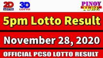 2D Lotto Result & 3D Lotto Result Nov 28 2020 - Swertres & Ez2 5pm Lotto Result Today November 28 2020