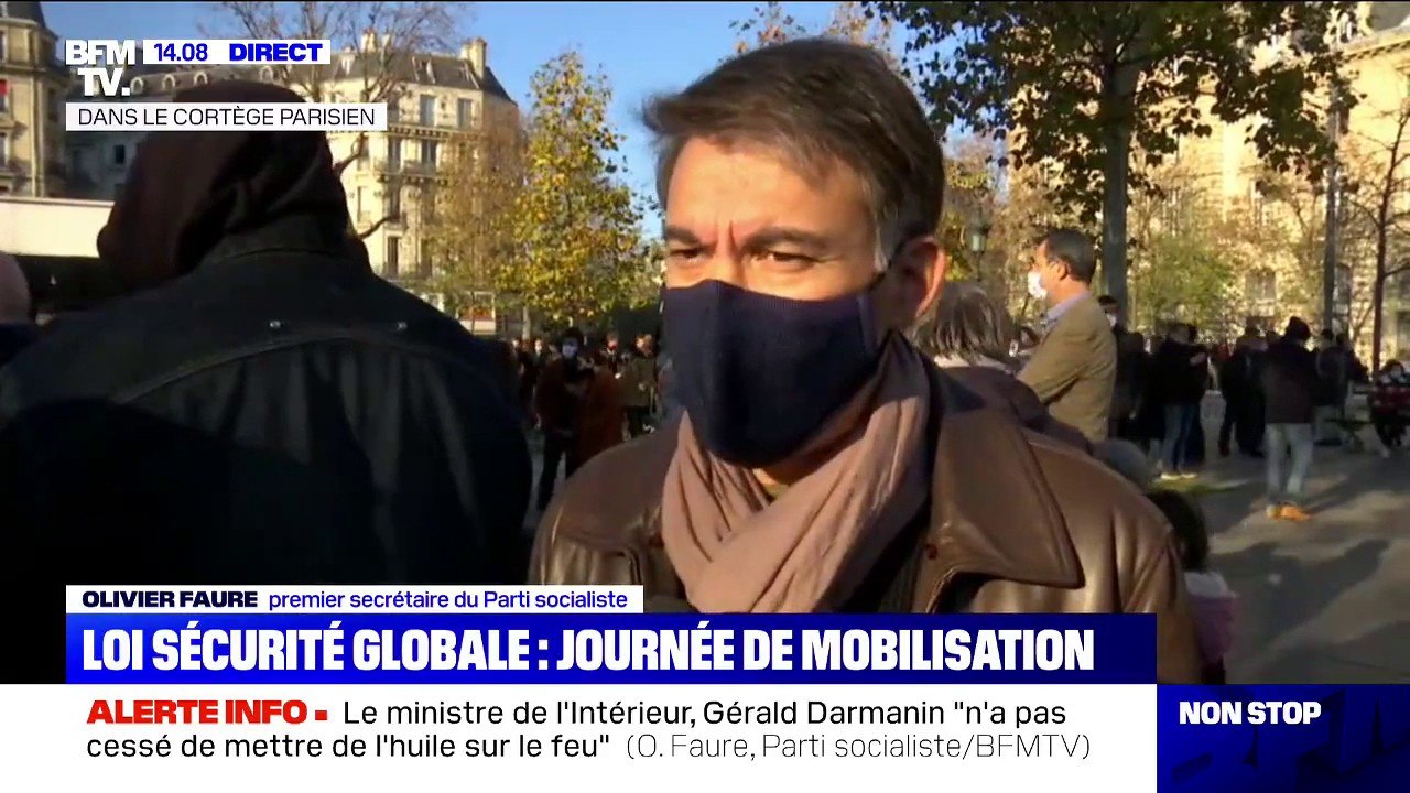 Loi sécurité globale: pour Olivier Faure, "Gérald Darmanin n'a cessé de mettre le l'huile sur le feu"